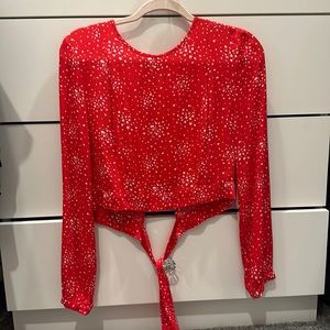 Open back top with long sleeves